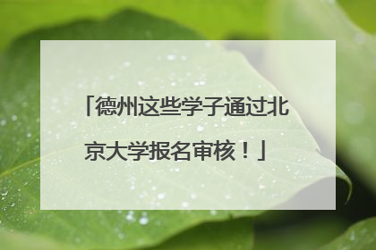 德州这些学子通过北京大学报名审核！